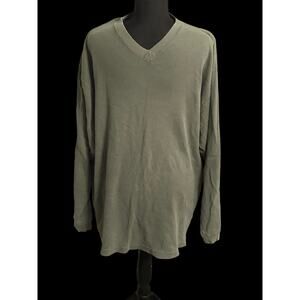 Army & Navy‎ Store Long Sleeve Green Shirt Mens L Large, V Neck